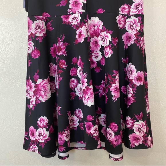 City Studio Floral Print Fit & Flare Dress 20W - Picture 10 of 12